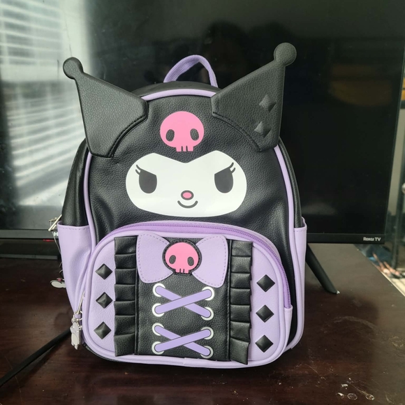 Cute Character Kids Backpack - Black and Purple - Picture 5 of 5